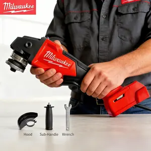 Milwaukee M18 125mm Power Brushless  Angle grinder Electric Cordless Polishing 4 Gears Variable Speed Cutting Power Tools car home cut machine