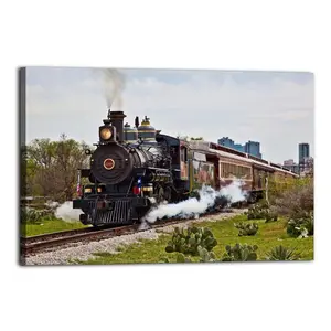Old Vintage Steam Train Poster Decorative Painting Canvas Wall Art Picture Print Modern Family Bedroom Decor