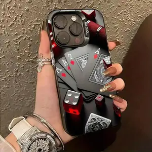 Creative Poker Anti-drop Protective Phone Case, Suitable for iPhone 17 Air/16 Plus/15 Pro Max/14 Pro/13/12/11 and other Mobile Phone Cases/As a Birthday/Holiday Gift for Family and Friends, Poker Enthusiasts, CY82