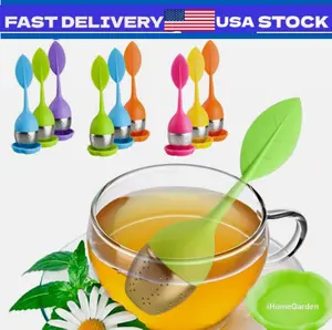 Silicone Leaf Tea Infusers Stainless Tea Strainer Herbal Spice Filter Diffuser