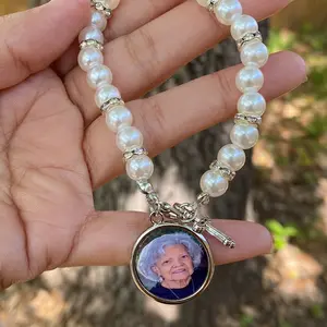 Personalized Stretch Rosary Bracelet with Picture