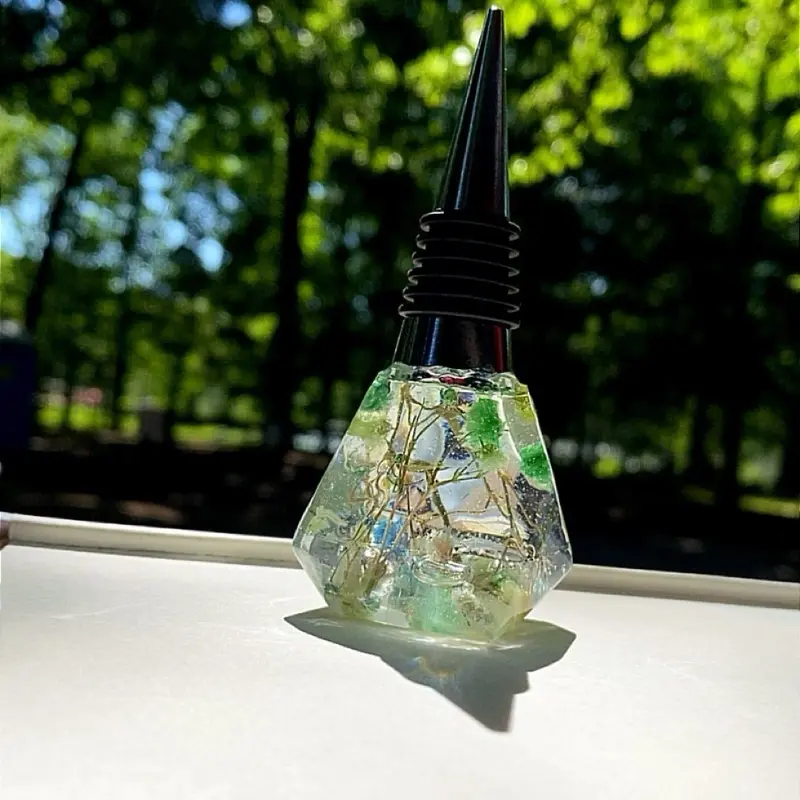 Handcrafted Resin Wine Stoppers - Floral, Glitter Collection for Kitchen, Bar Drink Utensils