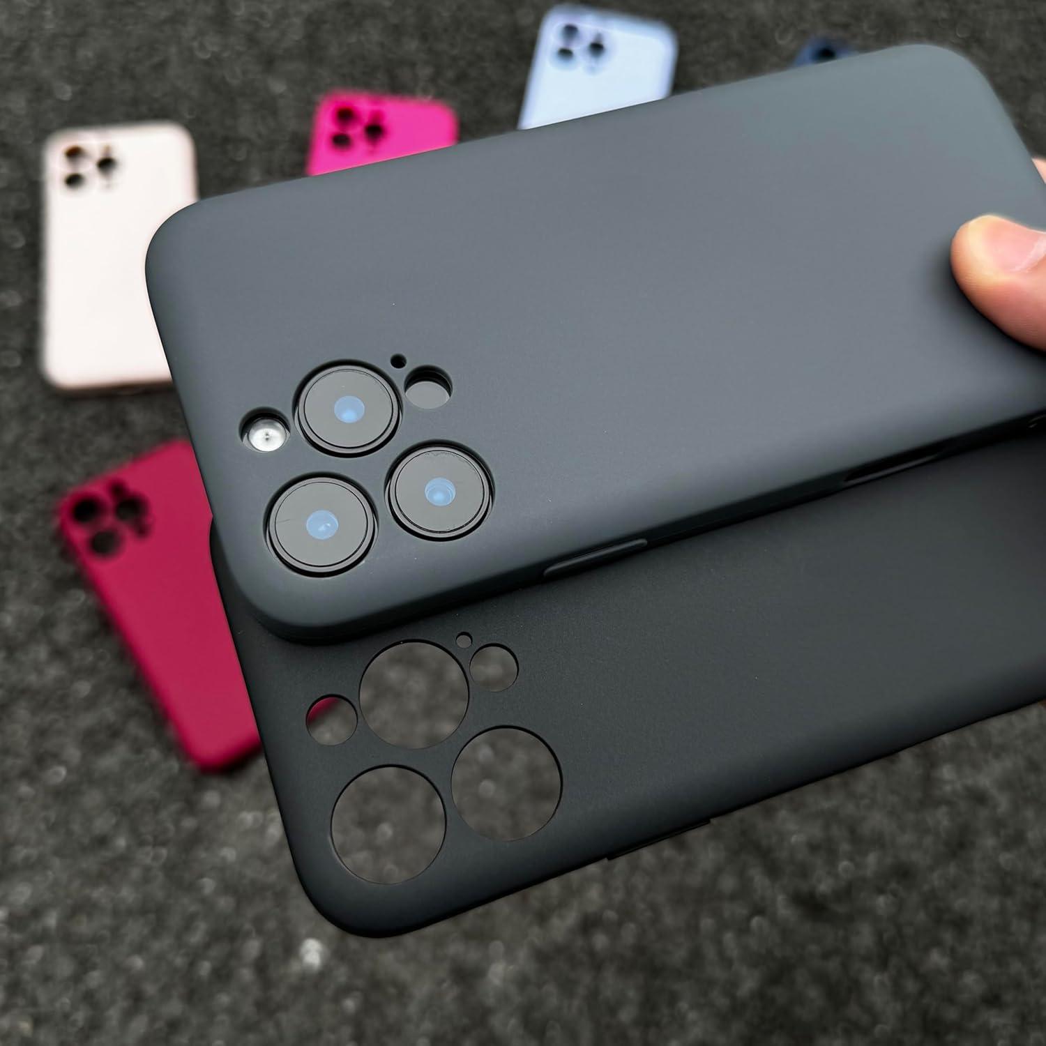 【Buy One Take One】Solid Color Matte Silicone iPhone Case, Slim Soft Shockproof Anti‑Slip Anti‑Yellowing Protective Cover, Black for 17 16 15 14 13 12 11 X/XS/XR/XS Max Pro Pro Max Plus Air Perfect Gift for Her/Him