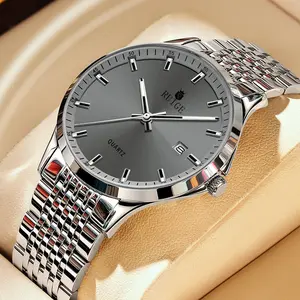 RUIGE brand men's watch night light waterproof business men's watch calendar week display trendy watch quartz watch