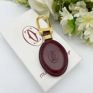 Pre-owned Cartier As Shown Shoulder Bags Must de Must Line Leather Oval Key Ring ca3505vv