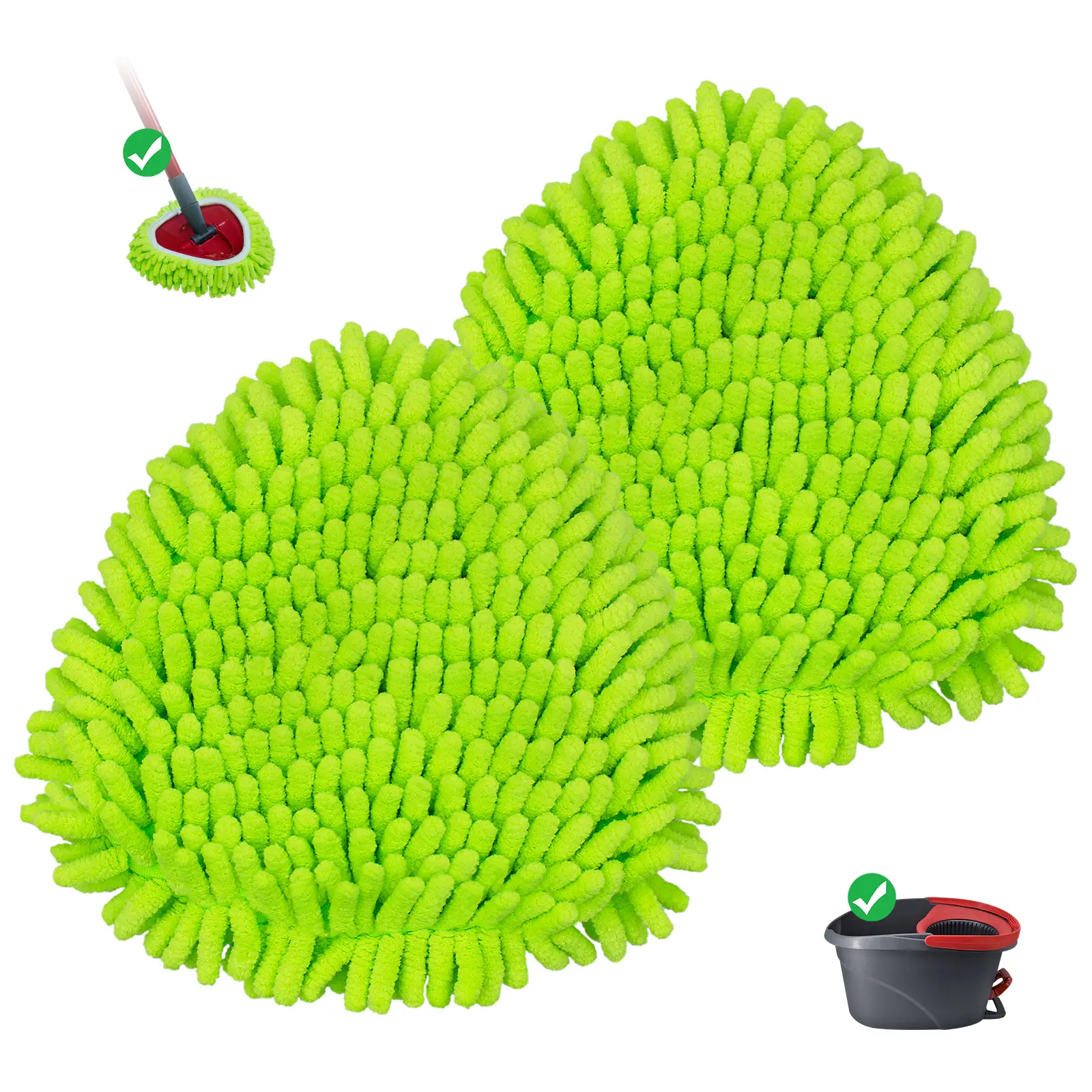 O-Cedar EasyWring 1Tank System Polyester Spin Mop Replacement Pads, Soft Effective Corner-Cleaning Accessories for Bathroom, Kitchen (2/4 Packs)