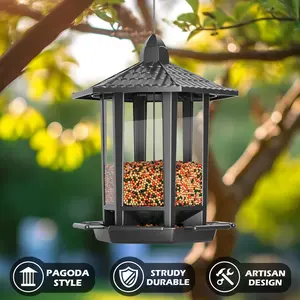 Birdream 2 Pack Bird Feeders Outdoor Hanging Retro Pagoda Fun Build, Attract Cardinals Finches Sparrows