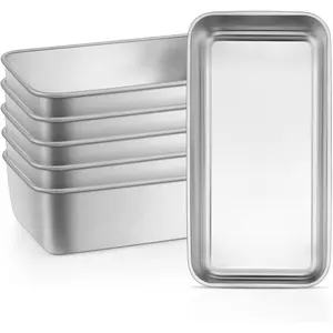 Pack Loaf Pans for Baking Bread, Stainless Steel Loaf Pans for Homemade Bread, Meatloaf, Bananas, Brownies, Lasagnas, Dishwasher Oven Safe