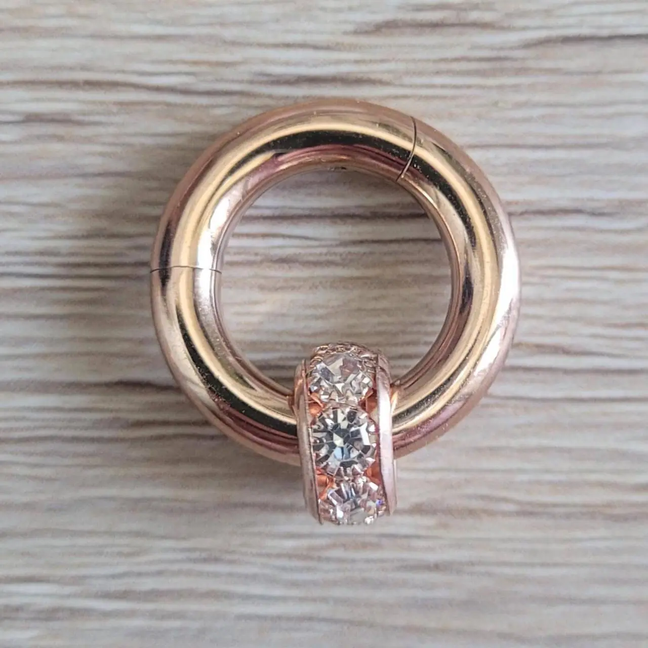 Rose Gold Septum Clicker Ring Bling CZ Gem Rhinestone Big Gauge Stretched Nose Jewelry Cartilage bride fancy pretty chunky formal wedding