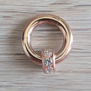 Rose Gold Septum Clicker Ring Bling CZ Gem Rhinestone Big Gauge Stretched Nose Jewelry Cartilage bride fancy pretty chunky formal wedding