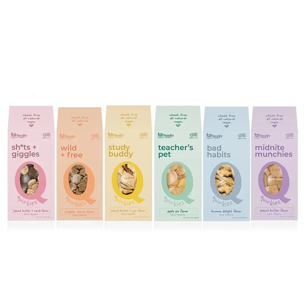 Spunky Pup Wheat-Free Quirkies Biscuits Dog Snacks - 10oz Bag - 6 Flavors Available