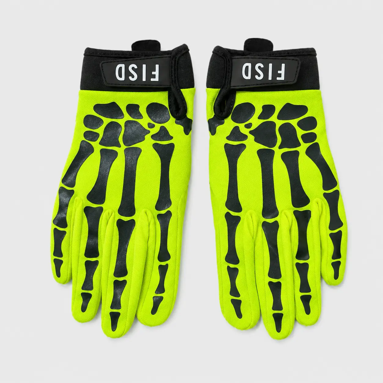 Football Gloves for Kids & Teens, Bold Glow-in-the-Dark Skeleton Pattern with Non-Slip Full Finger Grip for Cycling & Flag Football