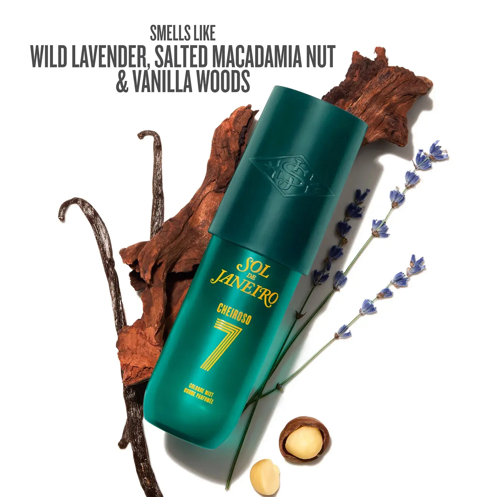 Sol de Janeiro Cheiroso 7 Cologne Mist | Sun-Drenched & Adventurous Men's Cologne Mist With Notes Of Wild Lavender, Salted Macadamia Nut & Vanilla Woods. Boosted With Freshness Tech To Keep Odor In Check.