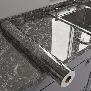 Tear and Stick Marble Backsplash - Waterproof and Heat-resistant Sheet, Suitable for Kitchen Walls, Countertop Covers, Removable Cabinet Liners Self Adhesive Wallpaper