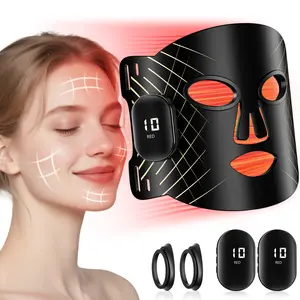 Red Light Therapy for Face, Wireless Face Mask Light Therapy, 4 Modes & 400 LEDs, Infrared & Red Light Masks, 2000mAh Rechargeable, Facial Fit, Led Light Therapy Skin Care at Home