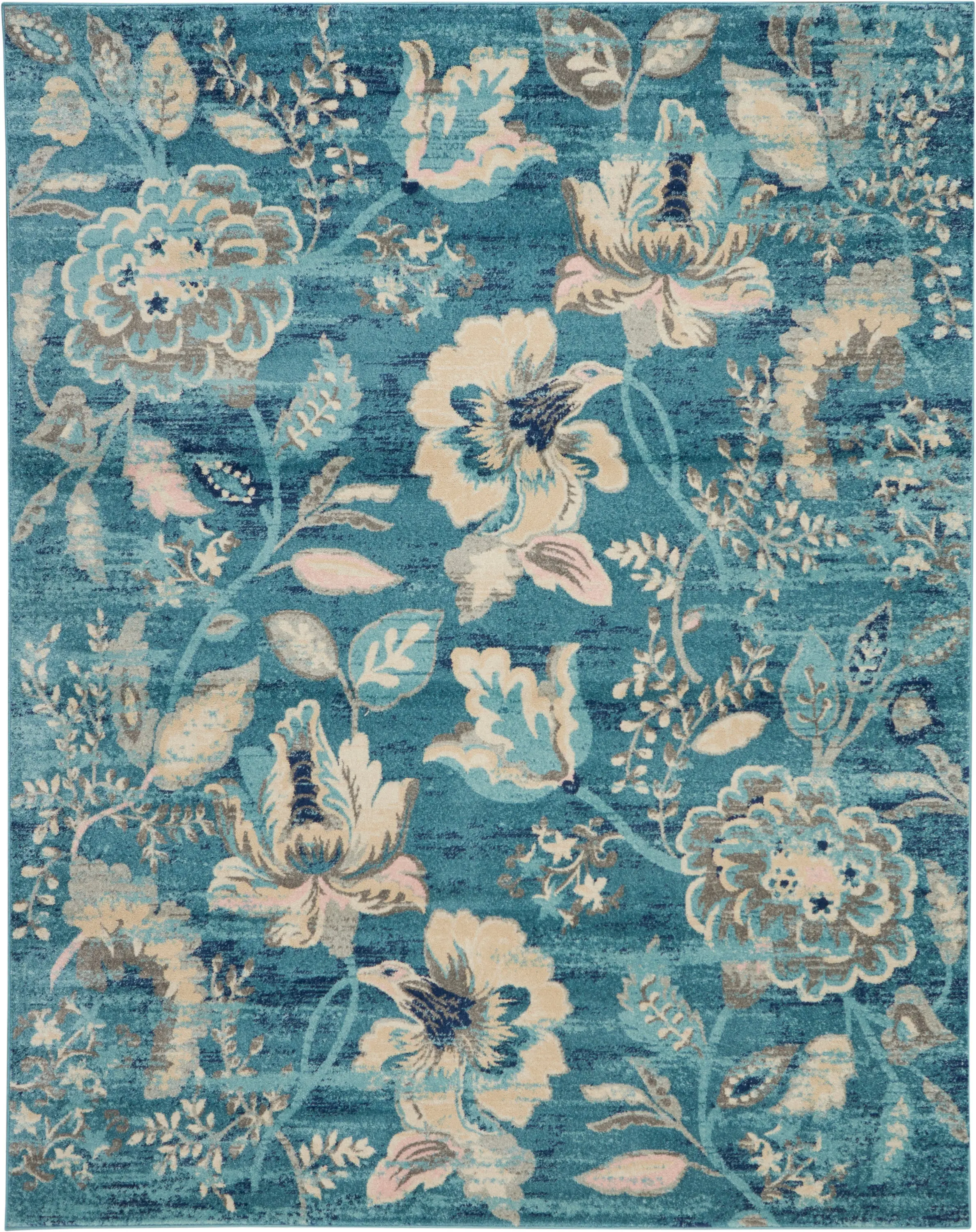 Nourison Home Tranquil TRA02 Turquoise Contemporary Power-loomed Rug