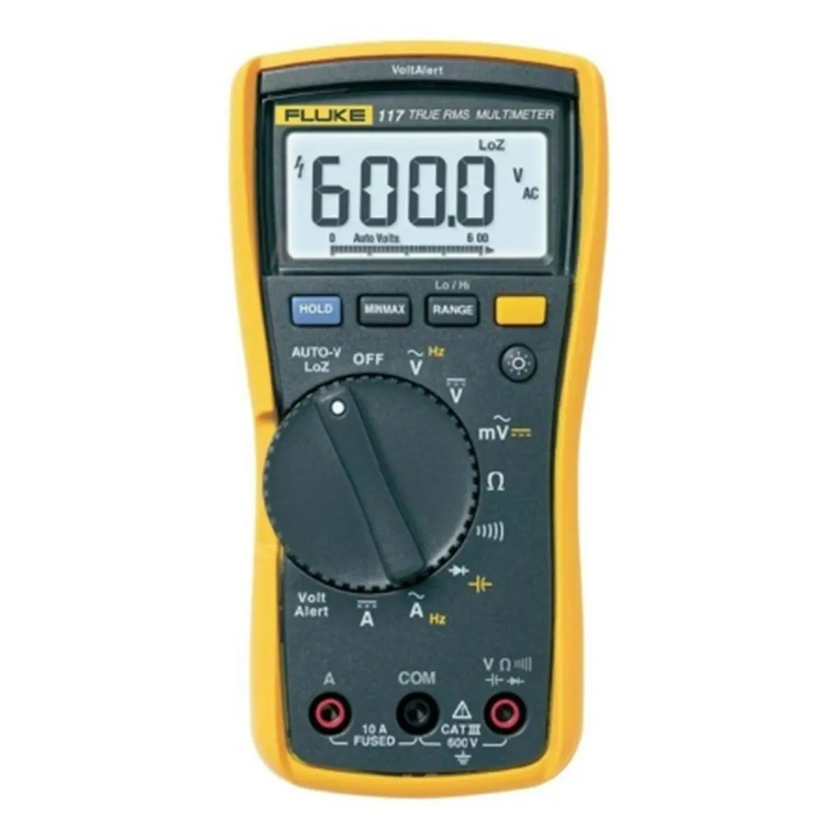 FLUKE FLK-117 Compact Portable True-RMS Multimeter - 4 mm Silicone Test Lead Set, Compact Grip, Professional Voltage Tester for Electrical Testing, Commercial Sites, Schools, EC&M Award (Tools & Hardware, Measuring Tools, Electrical Measuring Instruments)