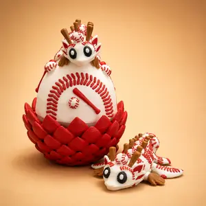 Lighted Baseball Dragon Egg Collectible Statue Ornaments, Lightweight Home Office Desk Decor, Unique Gift for Baseball Fans, Birthday Christmas Present
