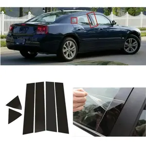 For Dodge Charger 2006-2010, 6pcs Window Trim Covers Center Film Column B C Pillar Posts Sticker Automobile Decals Car Accessories