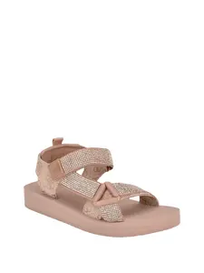 GUESS Female Nylaha Rhinestone Flatform Sandals