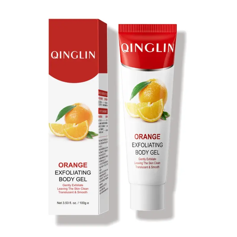 【QINGLIN】Exfoliating Gel Scrub Orange Scent, Face Body Skin Deep Cleansing Pores, Moisturizing Face, Exfoliating Strawberry Leg Care Women's Exfoliating Body Scrub Men and Women Cleansing (100g) TikTokShopBlackFriday TikTokShopBlackFriday