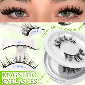 Magnetic False Eyelashes Set, Reusable No Glue Lashes, Includes Dedicated Applicator, Alcohol-Free Professional Eye Makeup Tool Cosmetic