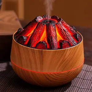 Mini Wood Stove USB Powered Humidifier with Color Changing LED Light, Adjustable Mist Mode, Auto Shut Off, Ideal for Bedroom Office Living Room, Humidifier for Home, USB Humidifier Machine