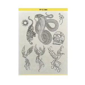 Pre-Drawn Tattoo Transfer Paper Roll, Pre-Drawn Patterned Tattoo Stencil Sheet, Easy Application Temporary Tattoos, Ideal for DIY Body Art Designs