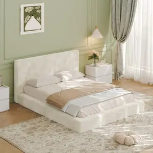 Plush Chenille Cloud Texture Bed Surround - CertiPUR-US Foam Anti-Collision Soft Cushion, Minimalist Bedroom Decor, Bed Accessories for Adults