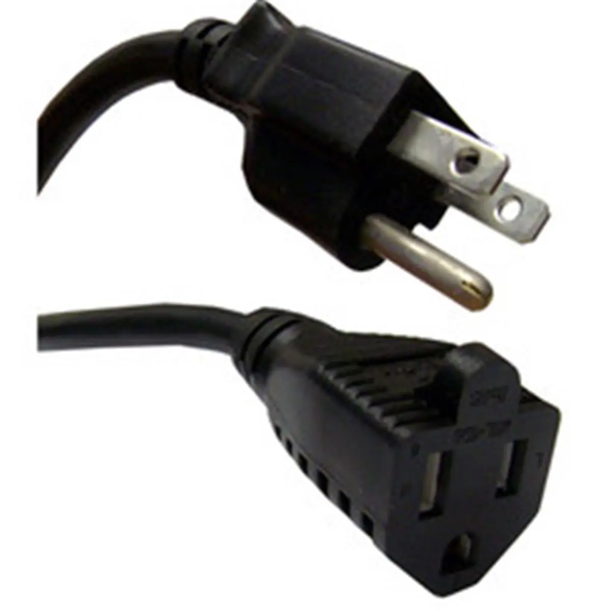 CableWholesale 3 ft Flexible Socket Extension Cord - 10A, 18 AWG Pure Copper Wire, Standard NEMA 5-15P to NEMA 5-15R Standard Plugs, Durable, Long-Lasting, Black, Wrappable for Tight Spaces