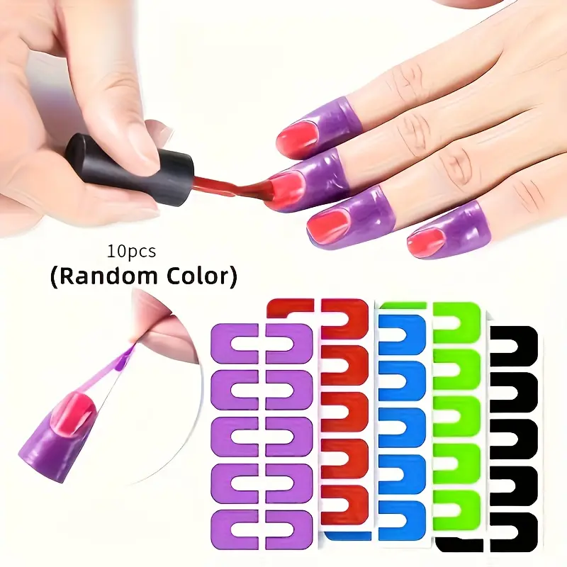 10 U-Shaped Nail Polish Protectors – Odorless Nail Protection Film for Clean Nails and Foot Care, Cuticle Protection, Precise Nail Art Design, Durable and Reusable Nail Care Tools, Nail Art Set