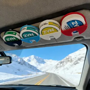 Clip - On Car Visor Dip Can Holder, Compact Durable Organizer,Essential Accessory for Zyn Pouches,Gift for Boyfriends or Husbands, Also Great for Free Storage |       Perfect for Cars, Trucks, SUVs