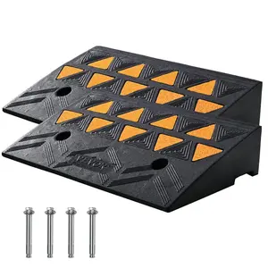 Fathersdaygift VEVOR Rubber Curb Ramp 2 Pack, 4.3 Rise Height Heavy-Duty 33069 lbs/15 T Capacity Threshold Ramps, Driveway Ramps with Stable Grid Structure for Cars, Wheelchairs, Bikes, Motorcyclesdealsforyoudays