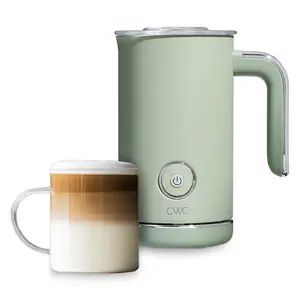 COOK WITH COLOR 4-in-1 Electric Milk Steamer and Frother - 2-Minute Heating and Frothing, Hot and Cold Foam Maker for Coffee, Latte, Cappuccino, Macchiato, Milk Warmer, Auto Shut Off, Sage