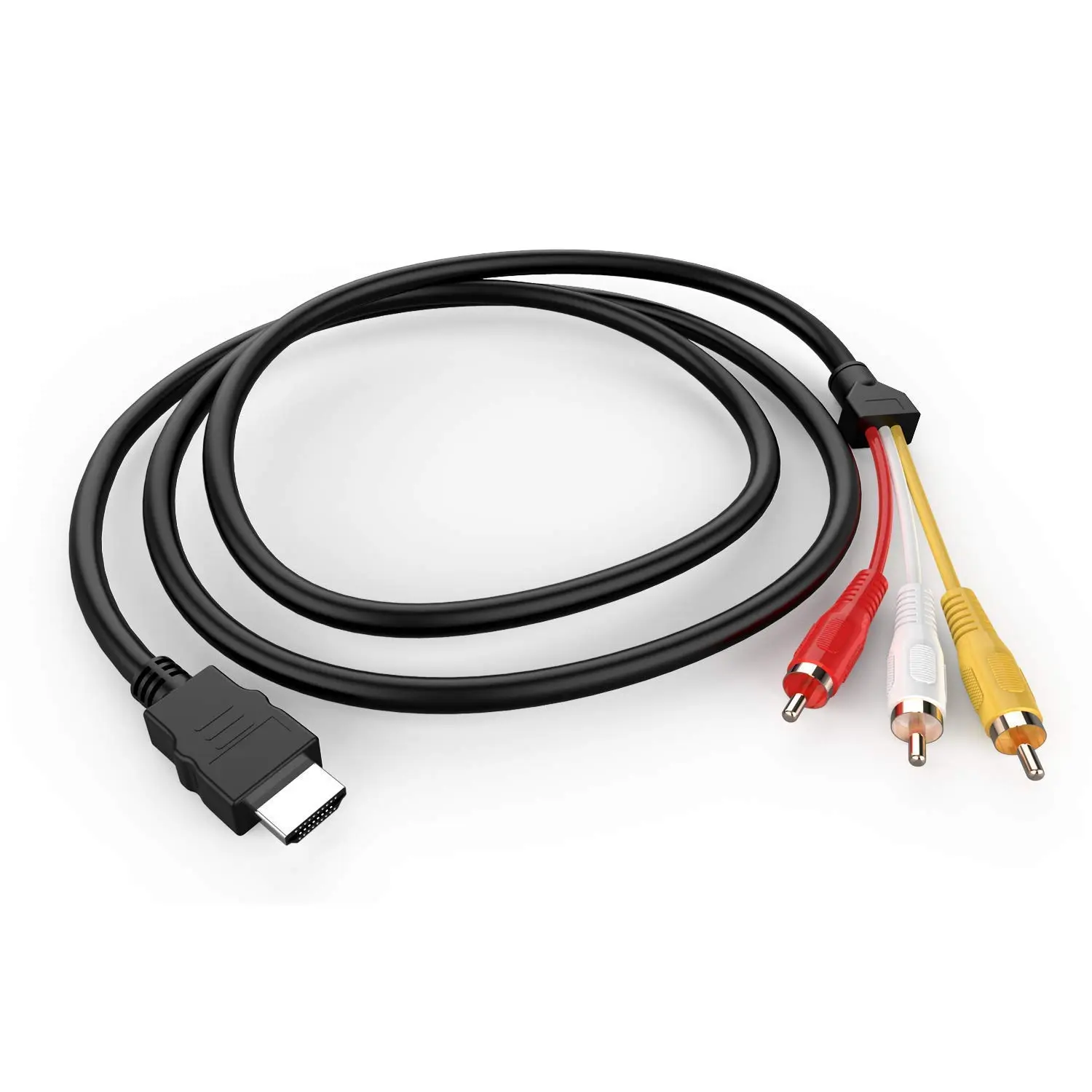 HDMI to RCA Cable Accessories, 1080P 5ft/1.5m HDMI Male to 3-RCA Video Audio AV Connector Adapter Transmitter for TV, HDTV, DVD, Hdmi Adapter Cord, Hdmi Tv Output