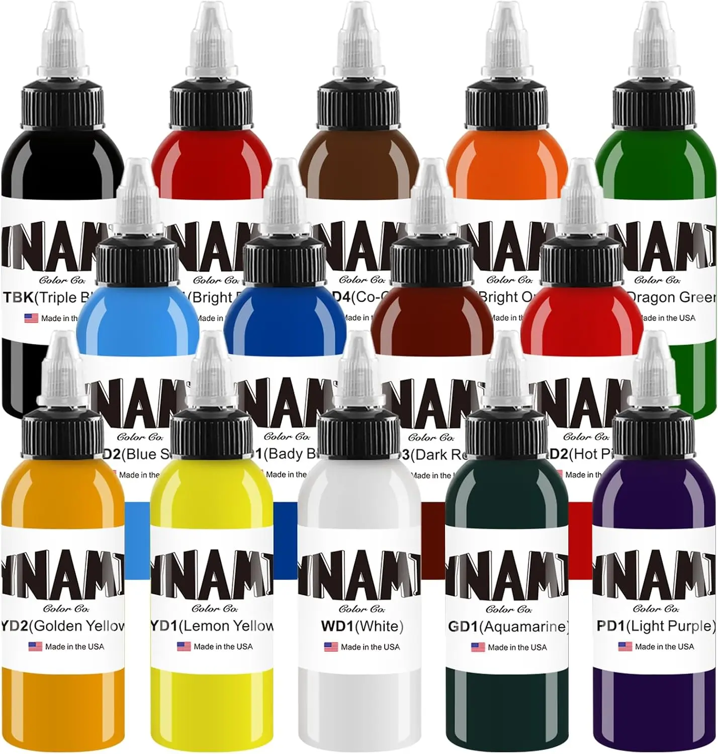 14-Color 30ml Durable Tattoo Ink Set, Active Inks for Color Patterns, Essential Tattoo Supplies for Professionals, Box, Lightweight, Colorful, Plant-Based, Versatile, All Body Types, Large Tattoos
