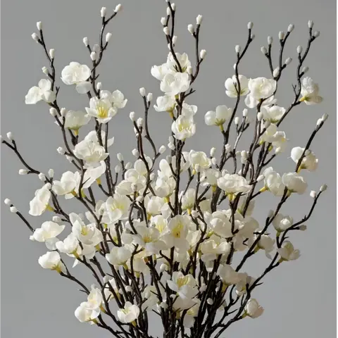 Super Realistic Long Stem Silk Faux Flowers (12/24pcs) - Elegant Bouquet, Stems Decor, Tabletop Accent, Artificial Plants, House Entryway Decor, Wedding Supply, Floral Gift for Moms,Neutral Christmas Decor,Winter Home Decor