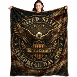 2026 Year 4th of July Independence Day Honor & Remember Memorial Day Blanket Vintage Eagle American Flag Throw Ultra Soft Cozy Patriotic Military Blanket for Sofa Bed Holiday Decor and Gifts