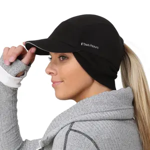 Trailblazer Women's Winter Ponytail Beanie Hat with Reflective Accents