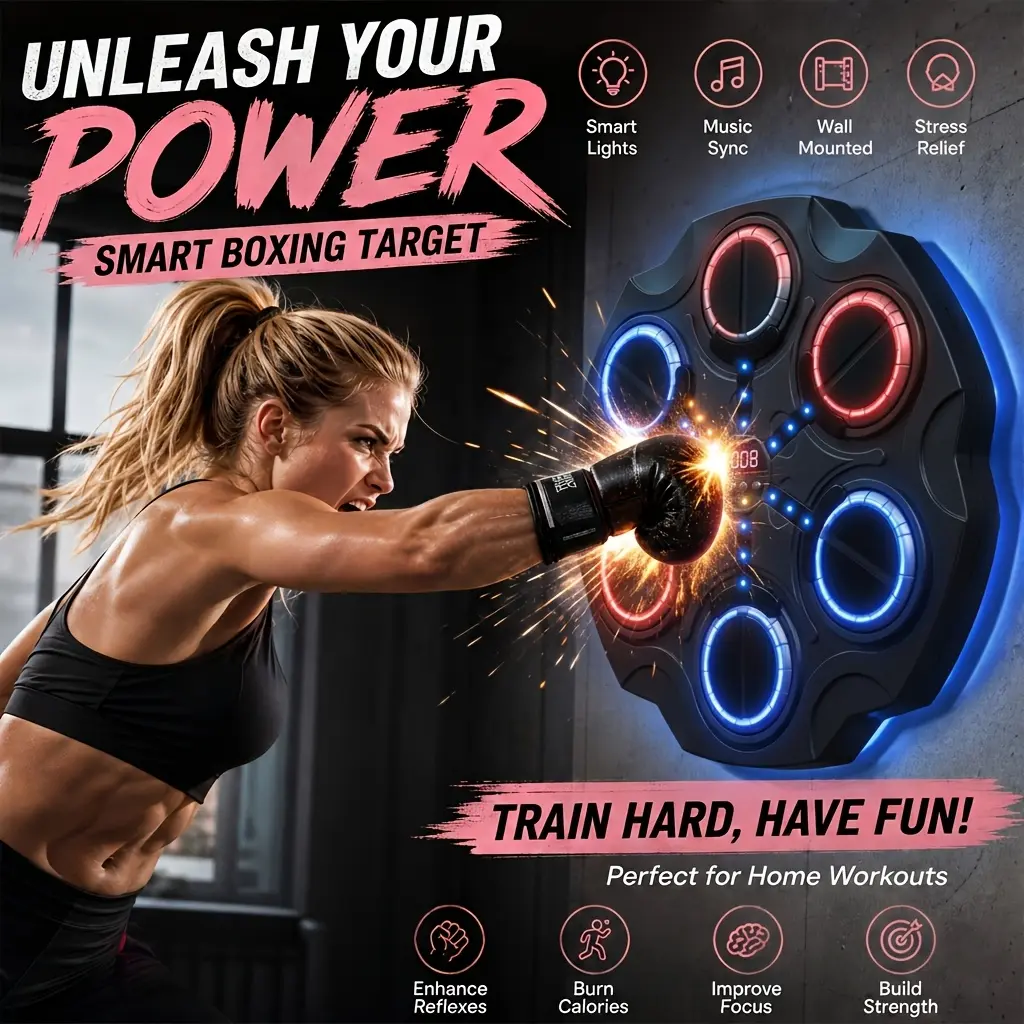 WEEKEND COME Smart Boxing Target - Unleash Your Power with Music Sync & Stress Relief - Perfect for Home Workouts - Enhance Reflexes & Build Strength