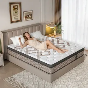 Six-Layer Design 12/14 Inch Bed in a Box Mattress Double Coil Spring, Pressure Relief, Quiet Support, Twin Full Queen King Sizes, Comfort Mattress for Family