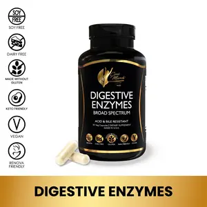 Coco March N.M.D Digestive Enzymes - 18 Powerful Enzymes For Digestive Support For Adults & Children - Acid And Bile Resistant - Dairy Free, Vegan - 600 Mg Proprietary Blend - 30 Capsules