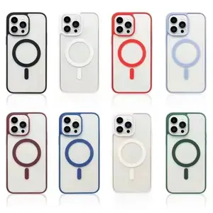 Defender MagSafe Magnetic Case Cover For iPhone 17E / 16E / 16 / 15 / 14 / 13 / 12 / Plus / Pro / Pro Max / Rugged Shockproof Protection Casing Case Cover Protector Protective Phonecase Transparent  Dustproof
