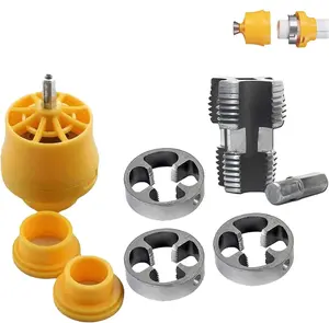 Electric Drill Compatible PVC Pipe Threader Kit with 3 Die Sizes 1/2" 3/4" 1" PVC Thread Maker Tool for Efficient Pipe Thread Cutting