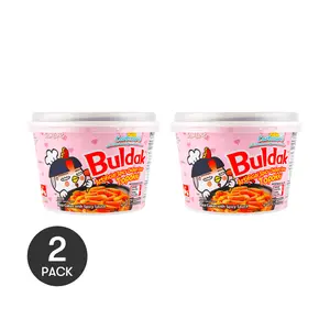 2Packs SAMYANG Cheese Spicy Rice Cake - Creamy Flavor,  179g Each - Korean Instant Noodles