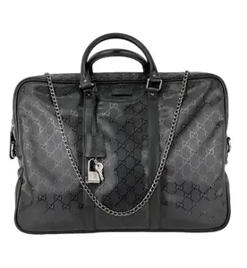 Pre-owned GUCCI GG Canvas Professional & Technology Bags Imprime Coated Black Briefcase Business Bag
