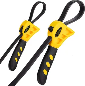 Oil Filter Wrench Set - Universal Rubber Strap Wrenches for Mechanics, Plumbers, and Jar Opener with Oil Filter and Strap