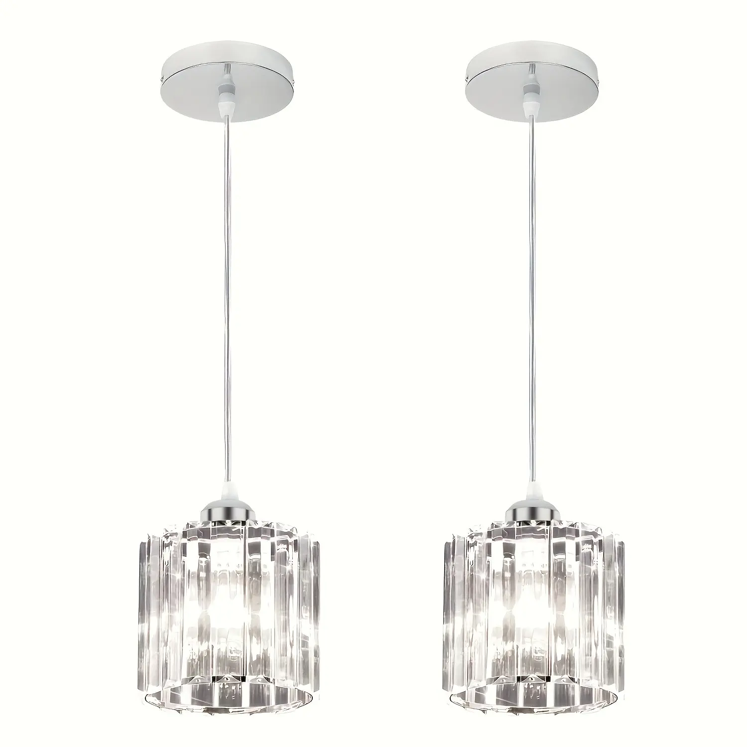 Small Silver Color Crystal Chandelier, Modern Ceiling Light Fixture, Home Ceiling Lighting, Home Decor Light, Decorative Light, Ideal for Entryway, Closet, Kitchen, Bedroom, Dining Room