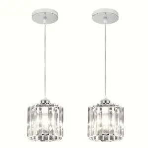 Small Silver Color Crystal Chandelier, Modern Ceiling Light Fixture, Ideal for Entryway, Closet, Kitchen, Bedroom, Dining Room