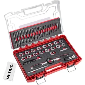 39- Metric Tap and  Set, Professional Threading Tool Kit for Internal & External Threads with Double-Layer Storage Case